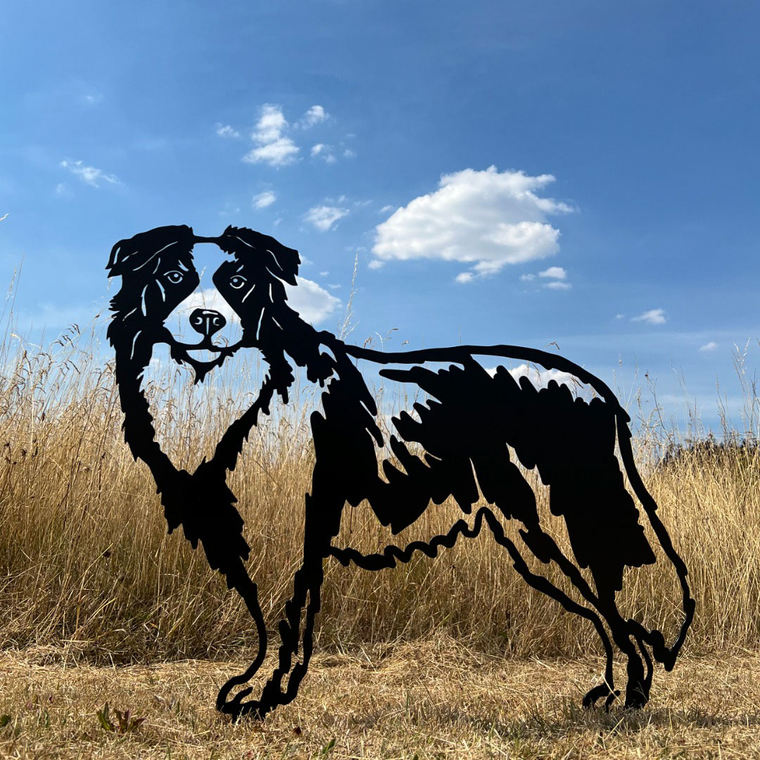 Border Collie Garden Art